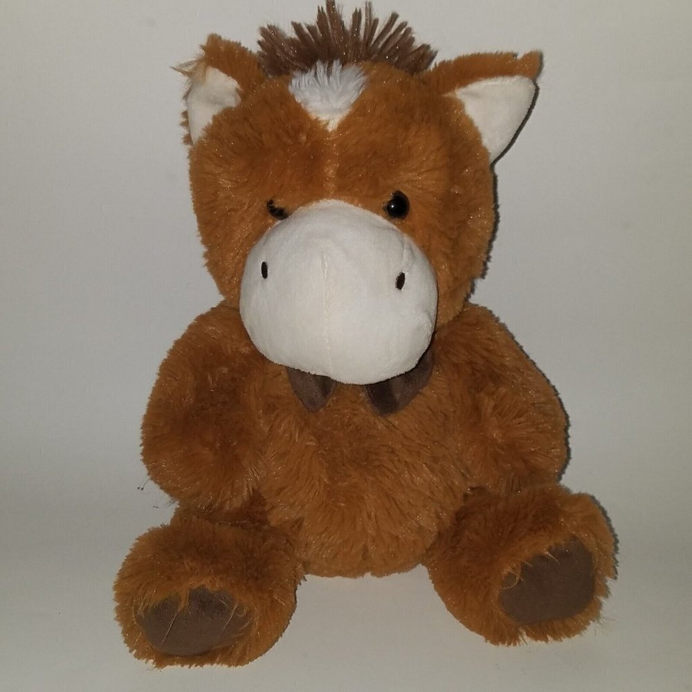Kellytoy Brown Horse Pony Plush Brown Bow Tie 11" Stuffed Animal Toy Lovey 2017